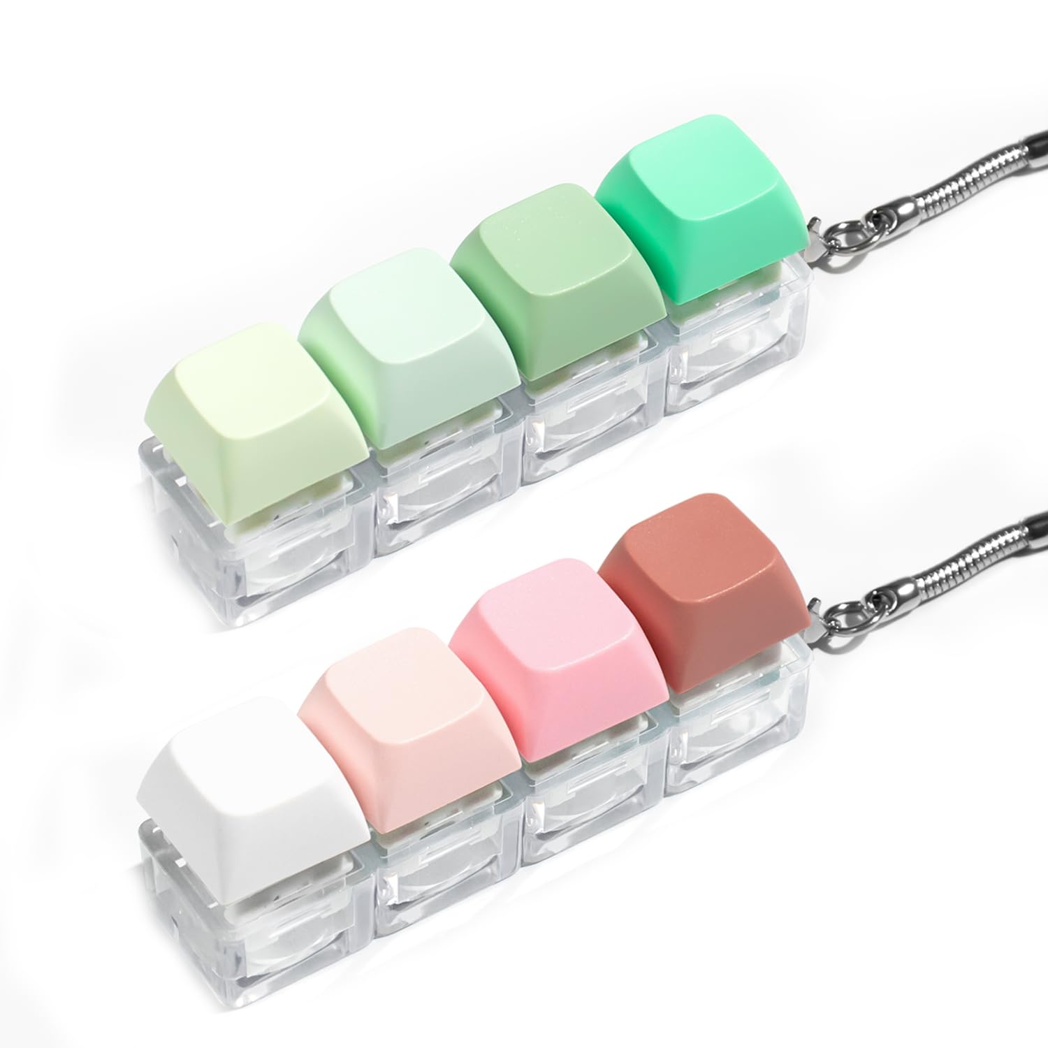 Keyboard Fidget Toy - 2Pcs Fidget Keyboard Keychain Keyboard Clicker Fidget Toy Stress Relief Keyboard Fidget Clicker