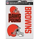 Wincraft NFL Cleveland Browns Decal Multi Use Fan 3 Pack, Team Colors, One Size