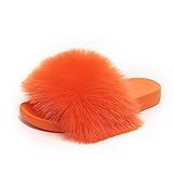yamerbo Women's Furry Slides Fluffy Slippers Cute