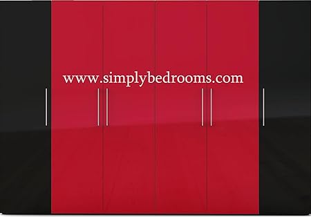 High Gloss Colourful Wardrobes Rainbow Red And Black Amazon Co