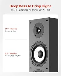 VEVOR Floorstanding Speaker, 2-Way, Floor-Standing