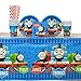 Thomas All Aboard Train Party Supplies Pack for 16 Guests | 24 Paper Straws, 16 Dessert Plates, 16 Beverage Napkins, 16 Cups, and 1 Table Cover | Train Decorations For The Perfect Train Birthday Party