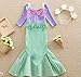Girls Little Mermaid Princess Costume, Sequins Fancy Dress up Halloween party (110CM(3-4T)-M, Green-Purple)