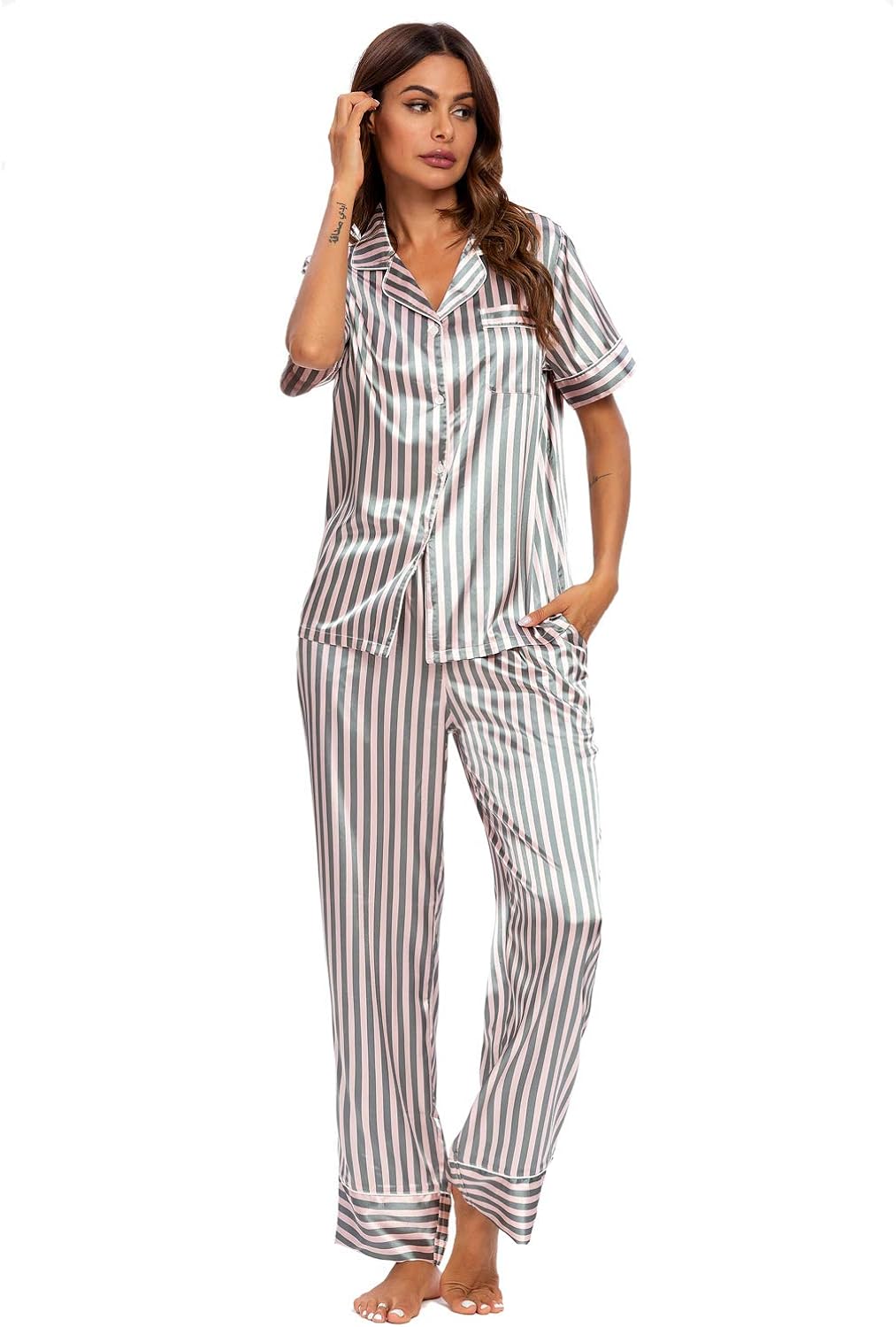 GOSO Ladies Pyjamas Set Women Pyjamas Button Down Pjs for Women Sets