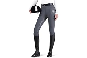 GemRebel Women's Full Seat Riding Tights Horse Riding Pants Schooling Tights Equestrian Breeches Horseback Riding Pants