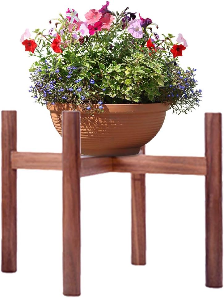 Adjustable Plant Stand,Portable Flower Stand Free Standing Floor Plant Stand Wood Flower Pot Holder for Indoor Window Balcony Desktop