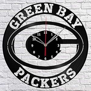 “Handmade” NFL Green Bay Packers Vinyl Record Wall Clock Fan Art Decor Original Gift Unique Decorative Vinyl Clock Black 12″ (30 cm) 61DpzZGtVoL
