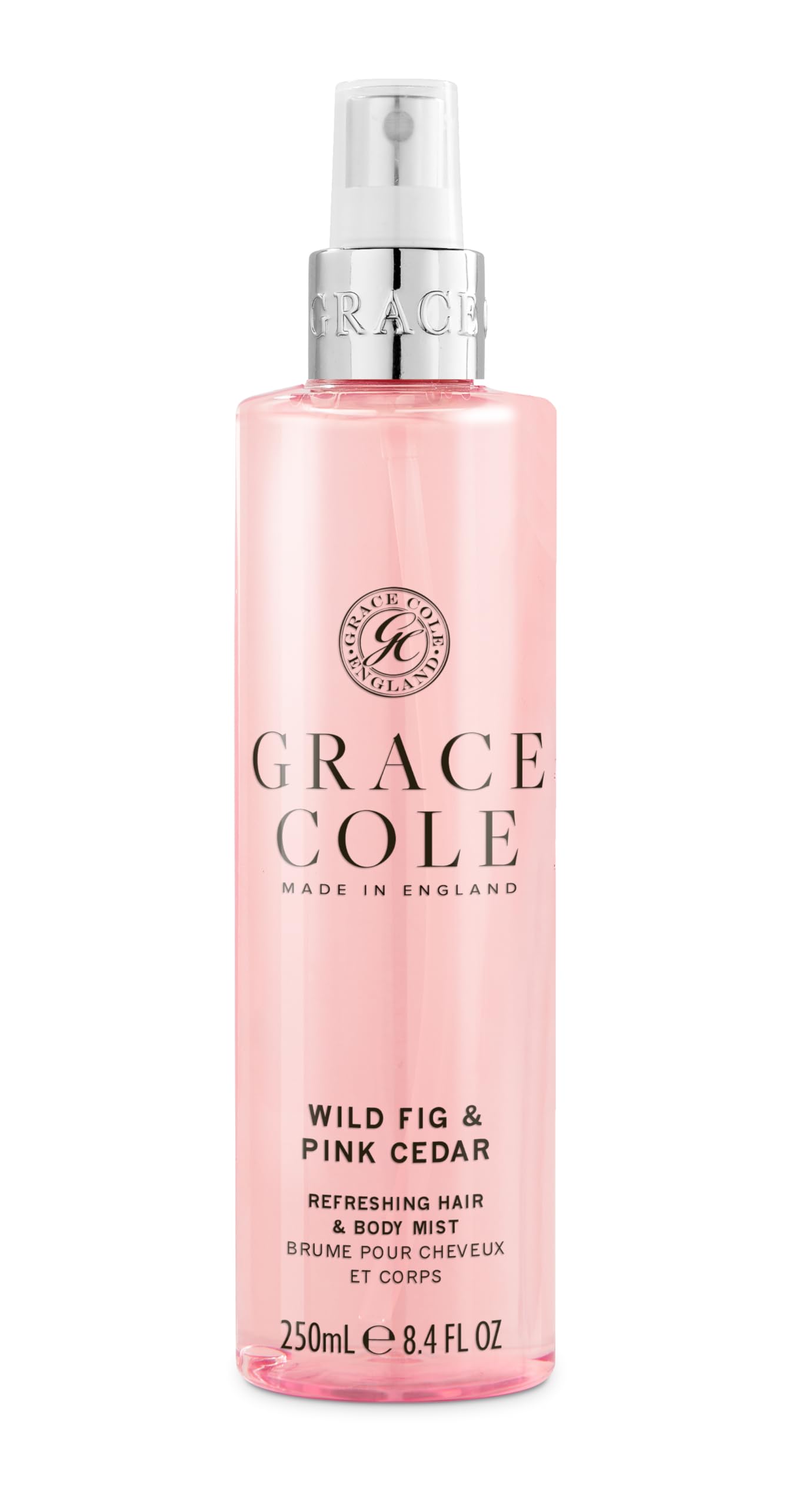 Grace Cole Body Spray 250ml - Wild Fig & Pink Cedar Fragrance - Womens Hair & Body Mist - Refreshing, Moisturising Spray With Essential Oils - Vegan - Made In England