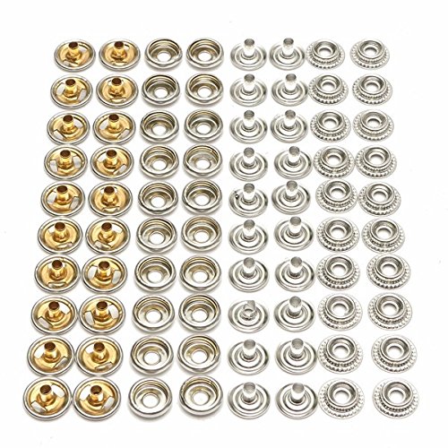 SummerHome 80Pcs Marine Grade Metal Fastener Snap Set Snap Stud Cap Socket Set