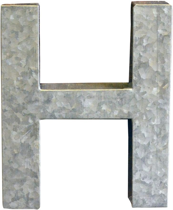 Modelli Creations Alphabet Letter H Wall Decor, Zinc