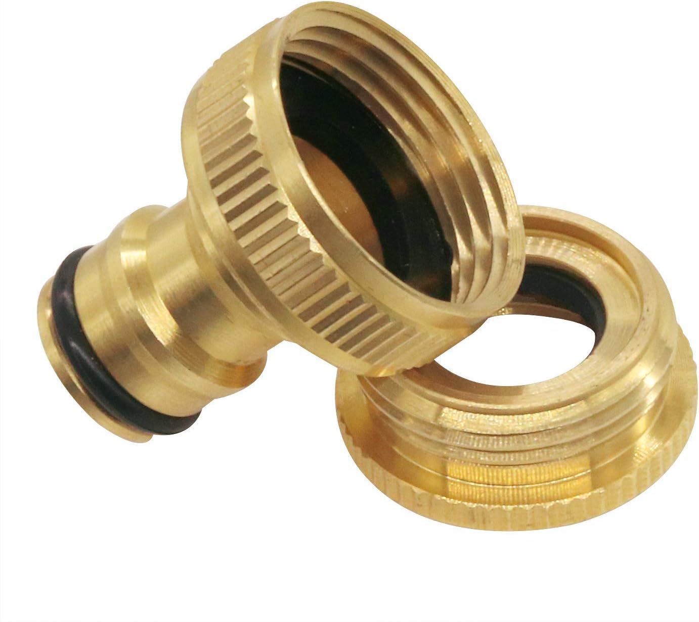 Hydrogarden Garden Hose Quick Connect,3/4 inch Brass Female Thread Tap Connector Male Quick Connector Adapter Hose Connectors Hose Fittings for Car Wash Guns Garden Irrigation Systems(1SET) - Image 5