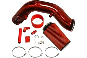 OBUYTO 4-Inch Tube Cold Air Intake Kit Compatible for Ford F-250 F-350 F-450 F-550 Powerstroke Diesel 6.0L 2003-2007 (Red)