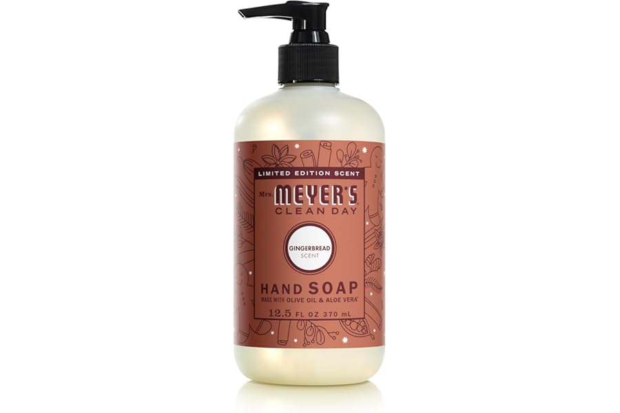Mrs. MEYER’S CLEAN DAY Liquid Hand Soap, Limited Edition Gingerbread Scent, 12.5 Ounce Bottle
