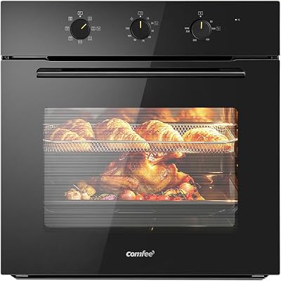 COMFEE' 60L Built-in Oven 8 Function Air Fry Steam Clean Black -BK