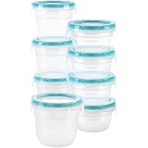 Snapware Plastic Total Solution (8-Pack) Food Storage Containers Set | Plastic meal prep containers (1.2 &amp; 2 cup), plastic BPA-free lids with 4 locking tabs, microwave, dishwasher, &amp; freezer safe