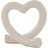 Lescafita Heart Decor Sculpture, Love Heart Statue Minimalist Modern Home Decor for Living Room Bedroom Desk Shelf Coffee Table, Romantic Meaningful Gift