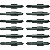 New Archery Products 3D Point Durable Steel Easy to Install Screw-in Archery Practice Field Tips - 12 Pack