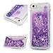 iPhone SE Case, iPhone 5 Case, iPhone 5S Case, Liquid Bling Glitter Sparkle TPU Phone Cover 3D Cute Star Flowing Floating Quicksand and Flowing Liquid Plastic Soft TPU Cover by Mollycoole, Purple
