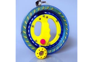 Flying Hoofer Kite Reel Winder for Adults & Kids - 7.2 Inch Dia, 650FT High Strength Kite String with Connector - Large Handle, Safety Lock, Kite Line Winder for Effortless Flying and Control.(Blue)