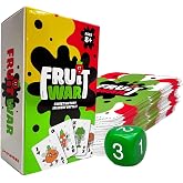Blakruut Games Fruit War, A Family Friendly Game That is a Twist on The Classic Card-Game of War, with Quicker Play, Intense Battles and Fun Character Designs. Up to 4 Players Ages 8+ (White)