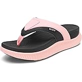 BRTEIW Women's Orthotic Cushion Flip Flops Recovery Walking Sandals with Plantar Fasciitis Arch Support Thick Yoga Mat Thong Sandals