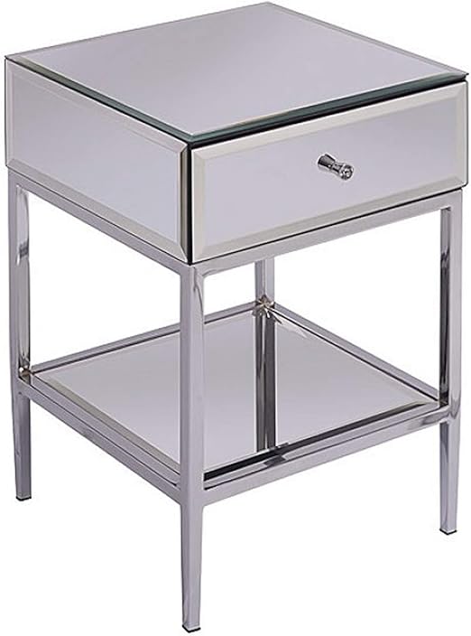 Slate Rose Louis Verspiegelter Nachttisch Glas Holz Metallisch H60cm X W40cm X D40cm Amazon De Kuche Haushalt