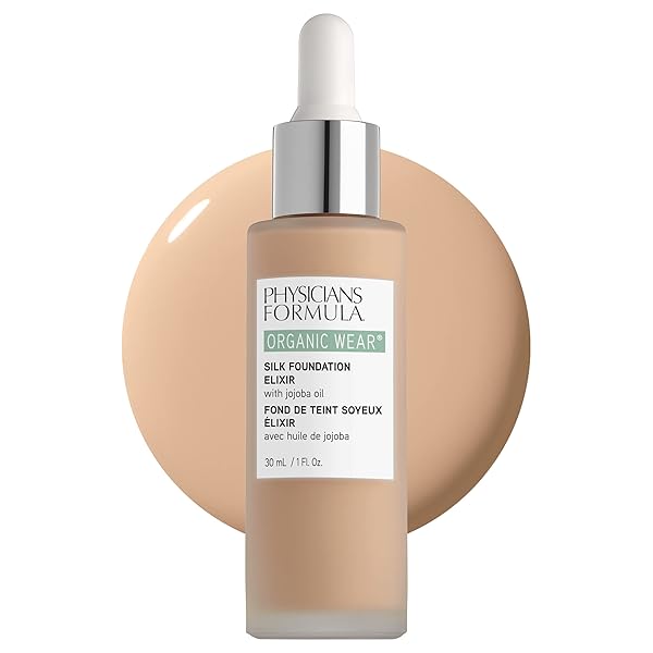 PHYSICIANS FORMULA ORGANIC WEAR ALL NATURAL LIQUID FOUNDATION ELIXIR FAIR-TO-LIGHT, FULL COVERAGE | DERMATOLOGIST TESTED, CLINICIALLY TESTED
