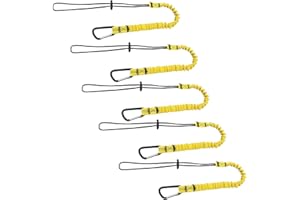 Tool Lanyard, Safety Tool Leash Retractable Bungee Cord with Carabiner Clip and Adjustable Loop End, Quick Release Shock Abso