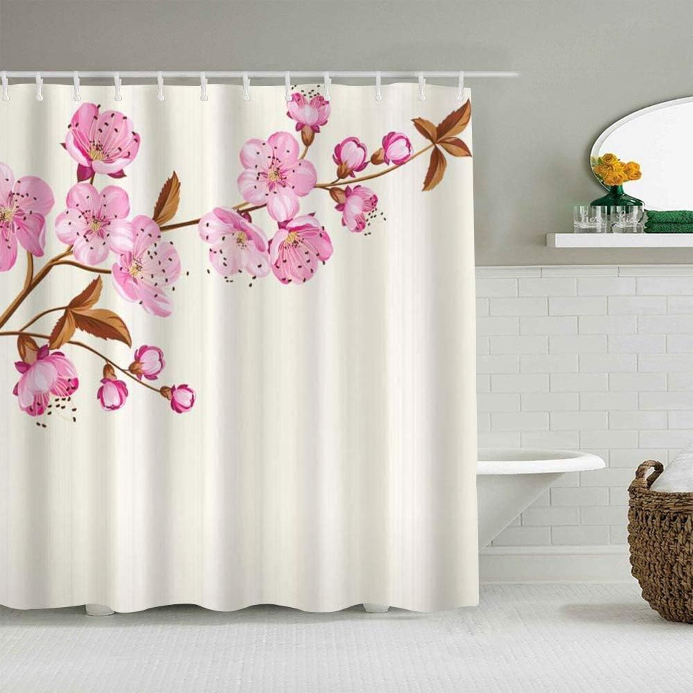 AXEDENRRT Cherry Blossom Florals with Leaves on a Branch