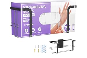 XILIMEN Glove Holder for Wall Mount, Glove Box Holder, Metal Glove Dispenser, Screw/Adhesive Medical Gloves Holder, Black Disposable Gloves Holder On Wall, Rubber Latex Gloves Holder for Tissue Box Storage