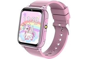 SEDZOFAN Kids Smart Watch Gift for Girls Age 4-12, 26 Games HD Touch Screen Kids Watches with Video Camera Music Player Pedometer Flashlight Audio Book Educational Toys Birthday Gifts for Girls Ages 7 8 9 10