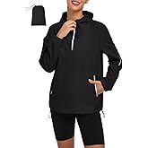 Zando Womens Rain Jacket with Hood - Packable Pullover Rain Coat Lightweight Outdoor Windbreaker Jacket Waterproof Raincoat
