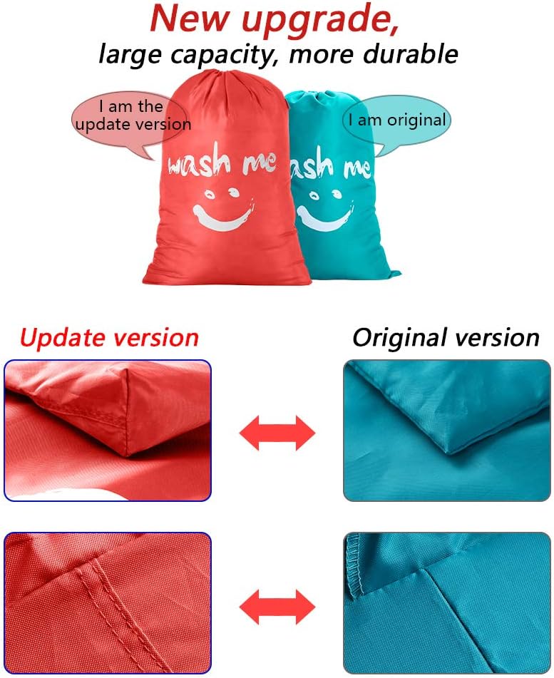 IHOMAGIC Laundry Bag Large Foldable Laundry Bag Washable Storage Bag with Nylon Rope Lightweight Portable Bag for Dirty Clothes Blanket 100L in Bedrooms - Image 5