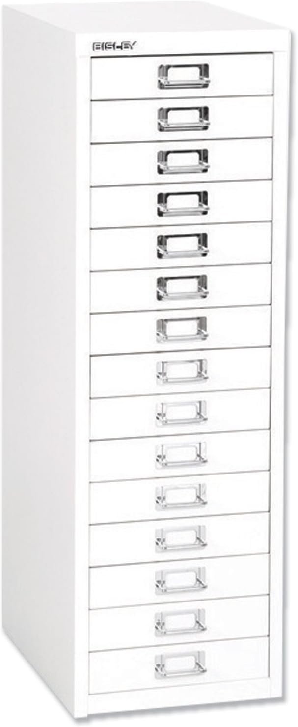 Bisley Steel Storage Cabinet 15 Drawer W279xd380xh860mm Chalk