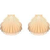 Gold Stud Shell Earrings Big Seashell Stud Earrings Summer Beach Earrings Jewelry for Women