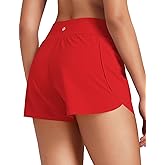 HeyNuts My Pace Athletic Shorts for Women, Upgraded Mid Waisted Workout Gym Running Shorts with Liner 3"