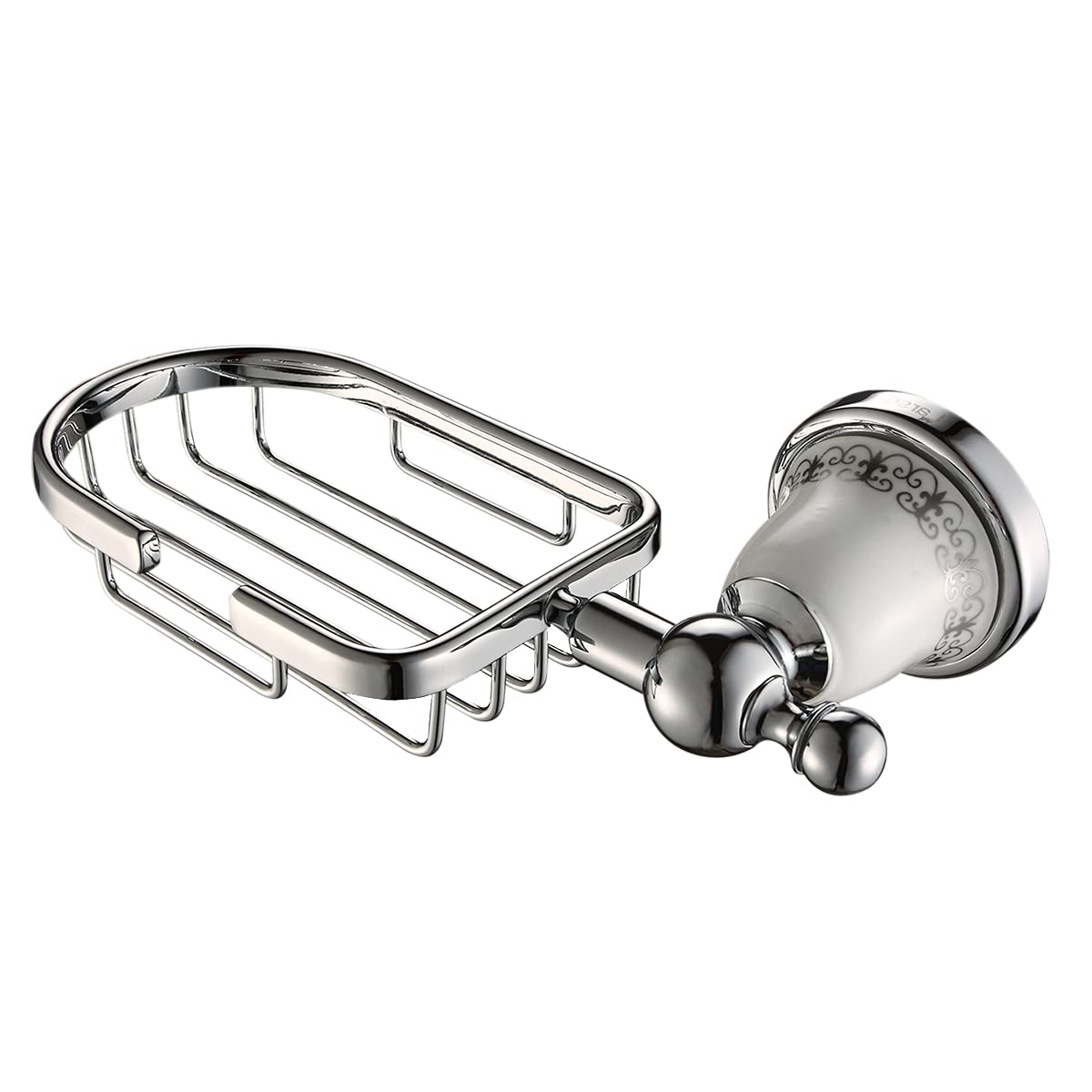 Soap Dish zinc & Ceramic Construction with Chrome Finish, Bathroom hand soap holder Wall Mounted Ceramic Bathroom Accessories