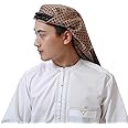 Adult Men Arab Head Scarf Keffiyeh Middle East Desert Shemagh Wrap Muslim Headwear Arabian Costume Accessories (Brown)