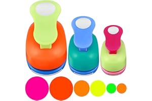 XUANZHI 3Pcs Craft Circle Punch DIY Handmade Paper Puncher （3 Sizes） 25mm,16mm,9mm