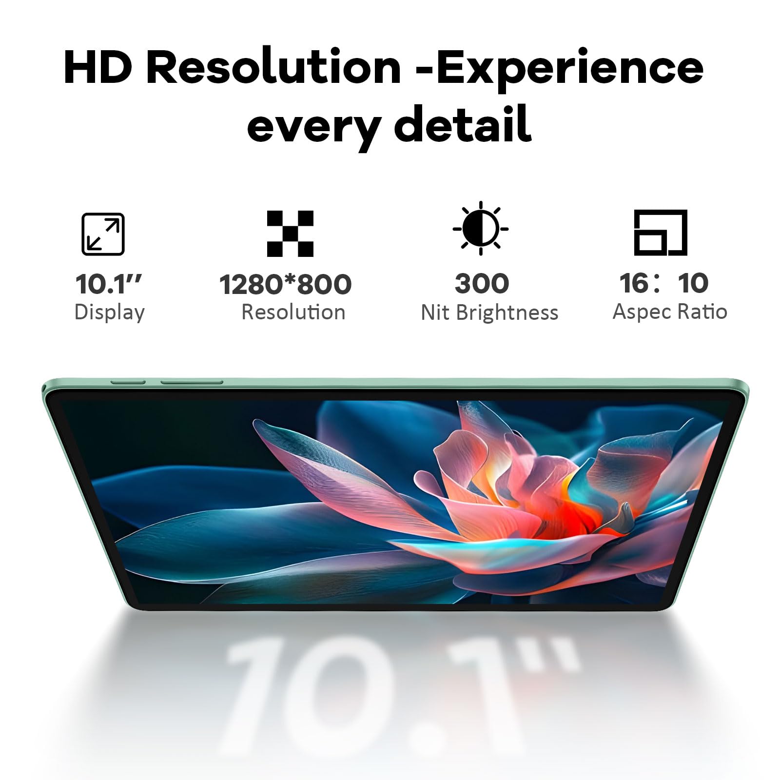 Android 15 Tablet 10.1 inch Tablet, 24GB RAM 128GB ROM 2TB Expand, Octa-core Processor, 2 Years Protection, 1280x800 HD IPS Touchscreen, GPS, WiFi 6, BT5.0, Dual Camera, 6000mAh Battery