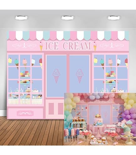 BANNIÈRE D'ANNIVERSAIRE DE Crème Glacée Boule En Nid D'abeille EUR 8,39