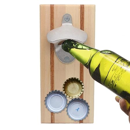 Abridor de botellas de cerveza magnético de madera para montar en ...