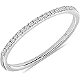 Dazzlingrock Collection 0.08 Cttw Round White Diamond Minimalist Stackable Wedding Band for Women in 10K Solid Gold
