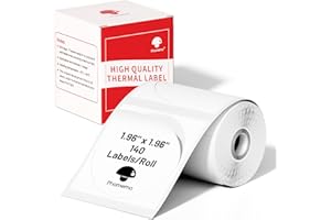 Phomemo Multi-Purpose Self-Adhesive Round Circle Label for Phomemo M110/M100/M220/M221/M108 Label Maker, 1.96" x 1.96"（50x50 mm） Thermal Labels for Barcode, DIY Logo Design, Black on White