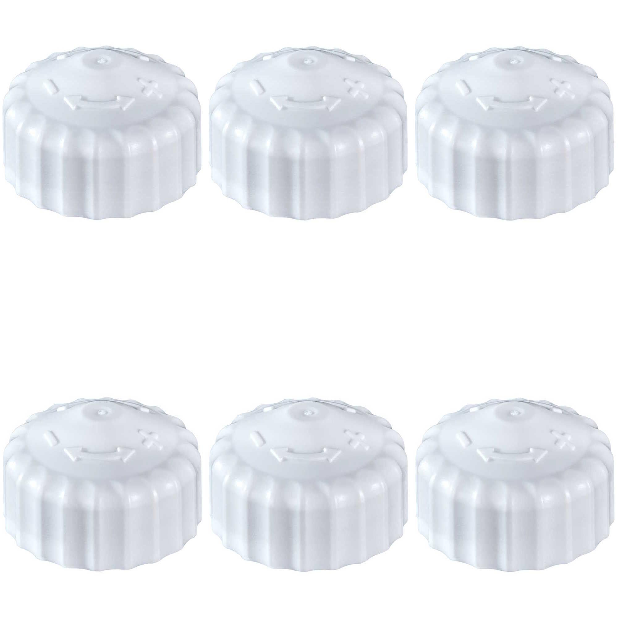 VeTe Markt 6 x Weiß M30 x 1.5 Plastic Brass Globe Valve Protection Cap Set, White