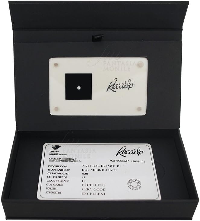 Recarlo Diamond Investment caratura Brilliant Cut 0.05 Colour G Clarity If Certificate wx4khfm