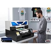 Furvveerr A4 UV Printer, 2880x1440dpi UV DTG Printer T-Shirt Machine with L1800 Print Head, Vacuum Platform &amp; Bottle Holder, for Glass Cups Phone Case Fabrics Acrylic Metal Leather ect (A4)