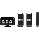 R&Oslash;DE Wireless Micro - Compact Wireless Microphone Camera Kit | Two Mics with Camera Receiver, Smartphone Receiver, and Charge Case for Content Creation - USB-C, Black
