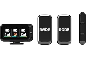 RØDE Wireless Micro - Compact Wireless Microphone Camera Kit, Two Mics with Camera Receiver, Smartphone Receiver, and Charge 