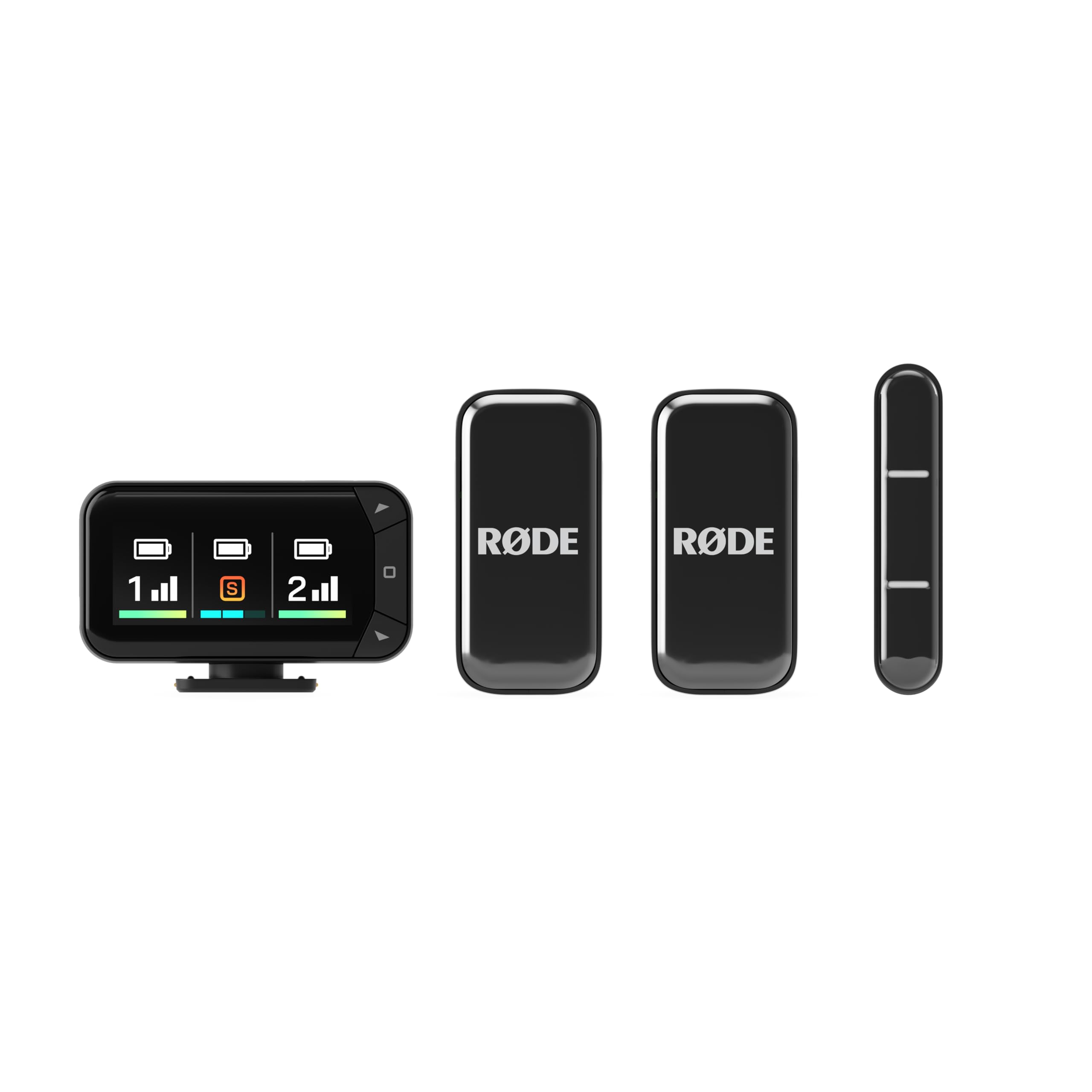 RØDE Wireless Micro - Compact Wireless Microphone Camera Kit, Two Mics with Camera Receiver, Smartphone Receiver, and Charge Case for Content Creation - USB-C, Black Image